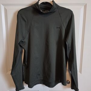Under Armour Long Sleeve Mock Neck Top - Olive Green thick warm fabric